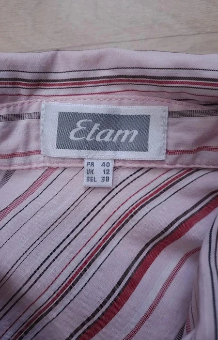 Robe Longue Sans Manches / Etam / Rayée Rose / Taille 40 / Femme / Vintage – photo 3